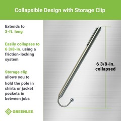 FP3 Collapsible 3′ Cable Grabbing and Reaching Fish Pole, Extra Reach Wire Pu…
