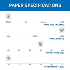 Hammermill Fore Multi-Purpose Copy Paper 20lb 8.5×11, 96Bright,10 Reams, 5K Shts