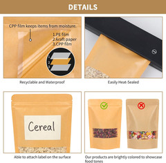 120Pcs 5.9X8.6 Inches Kraft Paper Resealable Bags for Small Business, Kraft Bags