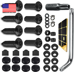 Anti Theft License Plate Screws Kits, Tamper Resistant Licence Plate Kit, 1/4″(M