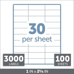 Office Depot Inkjet/Laser Labels 1000 Sheets 30 per Sheet 30,000 Avery 8460 5160