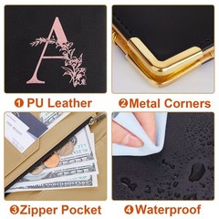 Server Books Alphabet Waitress Book Cute Waiter Book Zipper Pocket Leather A-Z