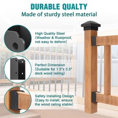 Eapele 20 Pack Steel Deck Railing Bracket Connectors for 2″x4″ (Actual 1.5″x3…