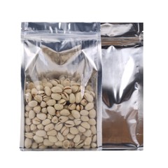 Clear/Silver/Silver Stand Up Zip Seal Mylar Bags w/Side Gusset Variety QTY Sizes