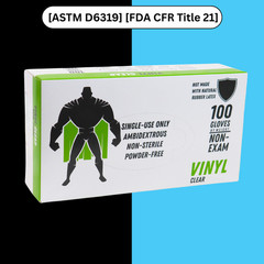 1000 Pcs Latex and Powder Free Vinyl Gloves 3 Mil 2XL, Clear, Disposable