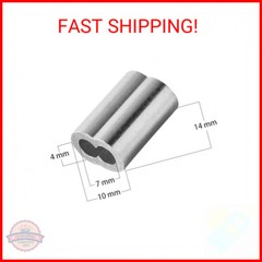 QDiShi 1/8″ (3mm) Aluminum Crimping Loop Sleeve for Wire Rope, Cable Ferrule
