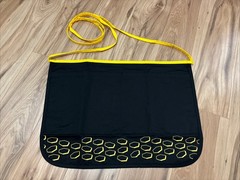 Denny’s Server Waist Apron Half Reversible Uniform Black Yellow – 2 Pockets -NEW