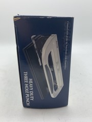 Skillcraft Adjustable Heavy Duty Three Hole Punch Metallic/Black ~ FREE SHIPPING