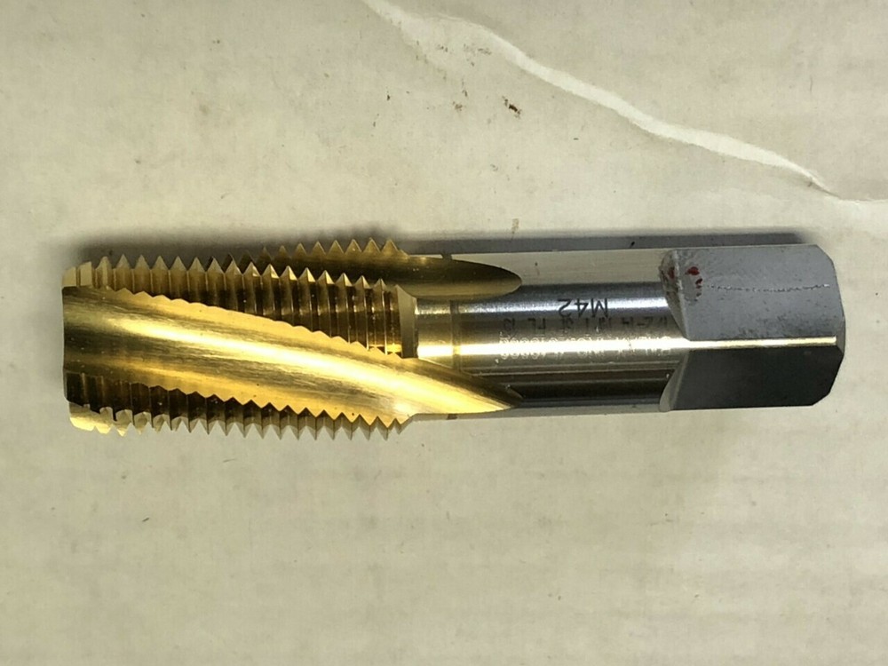 1/2-14 NPT HIGH SPEED STEEL SPIRAL FLUTE PIPE TAP TiN COATED