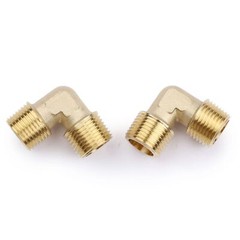 U.S. Solid 2pcs Brass Barstock Street Elbow Pipe Fitting, MNPT 3/8″ x MNPT 3/8″