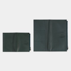 TRAVELER’S Notebook Leather Zipper Case engraving Tannin Regular & Passport size