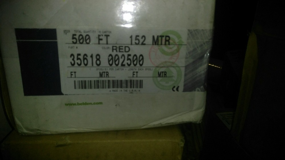 NEW BELDEN Wire, Hook Up/Lead, PE, Red, 18 AWG, 0.81 mm², 500 ft, 152.4 m