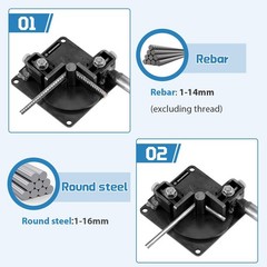 0.63 Manual Rebar Bender 200 Degrees Manual Rebar Bending Machine Metal Rod Bar