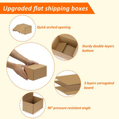 7X5X4 Inches Shipping Boxes Set of 50, Brown Corrugated Cardboard Box Literature