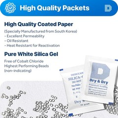 10 Gram Silica Gel Packets, 30 Pack – Rechargeable Moisture Absorbers for Sto…