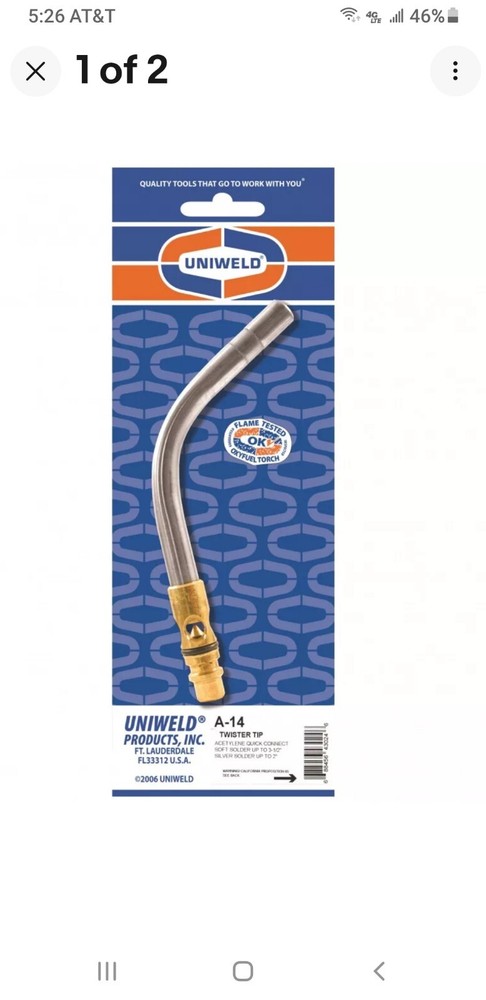 Uniweld Twister A-14 Tip W/Quick Connect