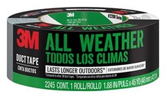 3M All-Weather Duct Tape, 1.88 inches by 45 yards, 2245-A, 1 roll