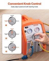 Portable 3/4 HP Refrigerant Recovery Machine Self-Cleaning Auto AC 120V 60Hz