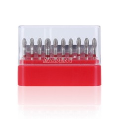 Dental FG Diamond Burs Egg Football #379-023F Fine Grit Red 10pcs/kit AZDENT