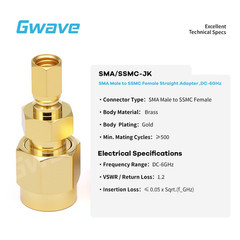 SMA Male to SSMC Female Adapter, DC – 6GHz