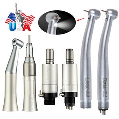 Dental LED Fiber Optic Turbine High /Low Speed Handpiece Kit 2/4Hole fit NSK UDM