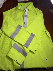 Northern Safety 47″ Hi-Vis Yellow Gray Reflective Raincoat Jacket XL