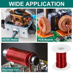 18 AWG Magnet Wire 2 oz Magnetic Coil Wire 155C(311F), Red,White