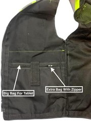 Men’s Professional Safety Vest Black XXL Zipper Pockets