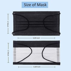 50 PCS Disposable Face Mask Non Medical Surgical 3 Ply Ear loop Black Masks USA