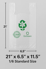 Clear Plastic T-Shirt Grocery Bags 4 Mil Heavy Duty Reusable 1/6 21×6.5×11.5