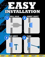 Blue Drywall Anchors | Pack of 4 Up to 205Ibs/93kg | Heavy Duty Drywall Ancho…