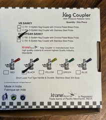 New C-705 S-System Keg Coupler with Chrome Plated Brass Probe (European Sankey)