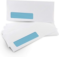 Aimoh 500 #10 Single Left Window Security Envelopes 4-1/8 x 9-1/2 Self-Seal