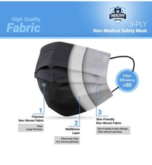 50 PCS Face Mask Non Medical Surgical Disposable 3-Ply Mouth Cover-Mix Color