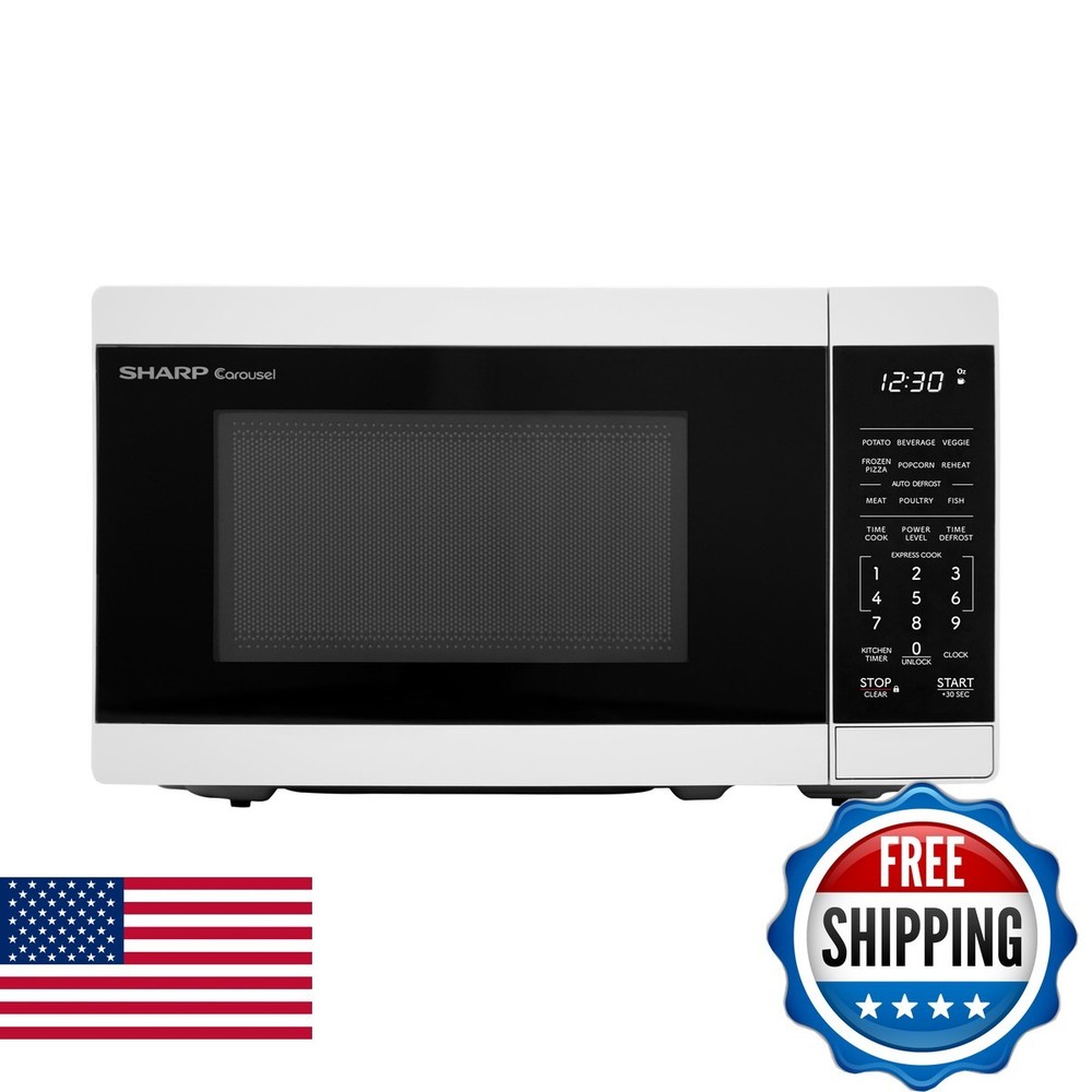Sharp Compact Countertop Microwave Oven Removable 10 Carousel Turntable 700