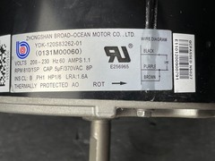 Zhongshan Broad-Ocean YDK-120S83262-01 0313M00060s 1/6HP 810RPM 230V Fan Motor