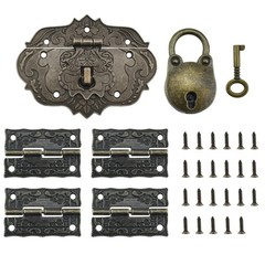 1 Set Jewelry Box Hinges Hasp Catch Lock, Retro Engraved Decorative Hardware …