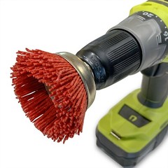 2″ Nylon End Cup Brush 1/4″ Shank Coarse 3 Pack Red Drill Brush Wire Abrasive