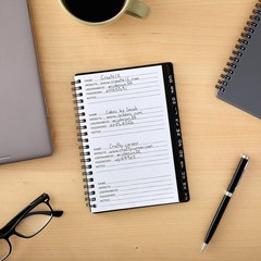Password Book with Tabs 5×7 in 2-Pack Gray Black 80 Pages Spiral-Bound