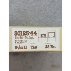 Vintage Duo-Tang Tan Double Pocket Portfolios 25 Count 50125-44 Made in US