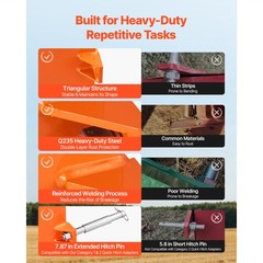Ballast Box 3 Point Category 1 Tractor 5ft³ Capacity 800lbs Counterweight Orange