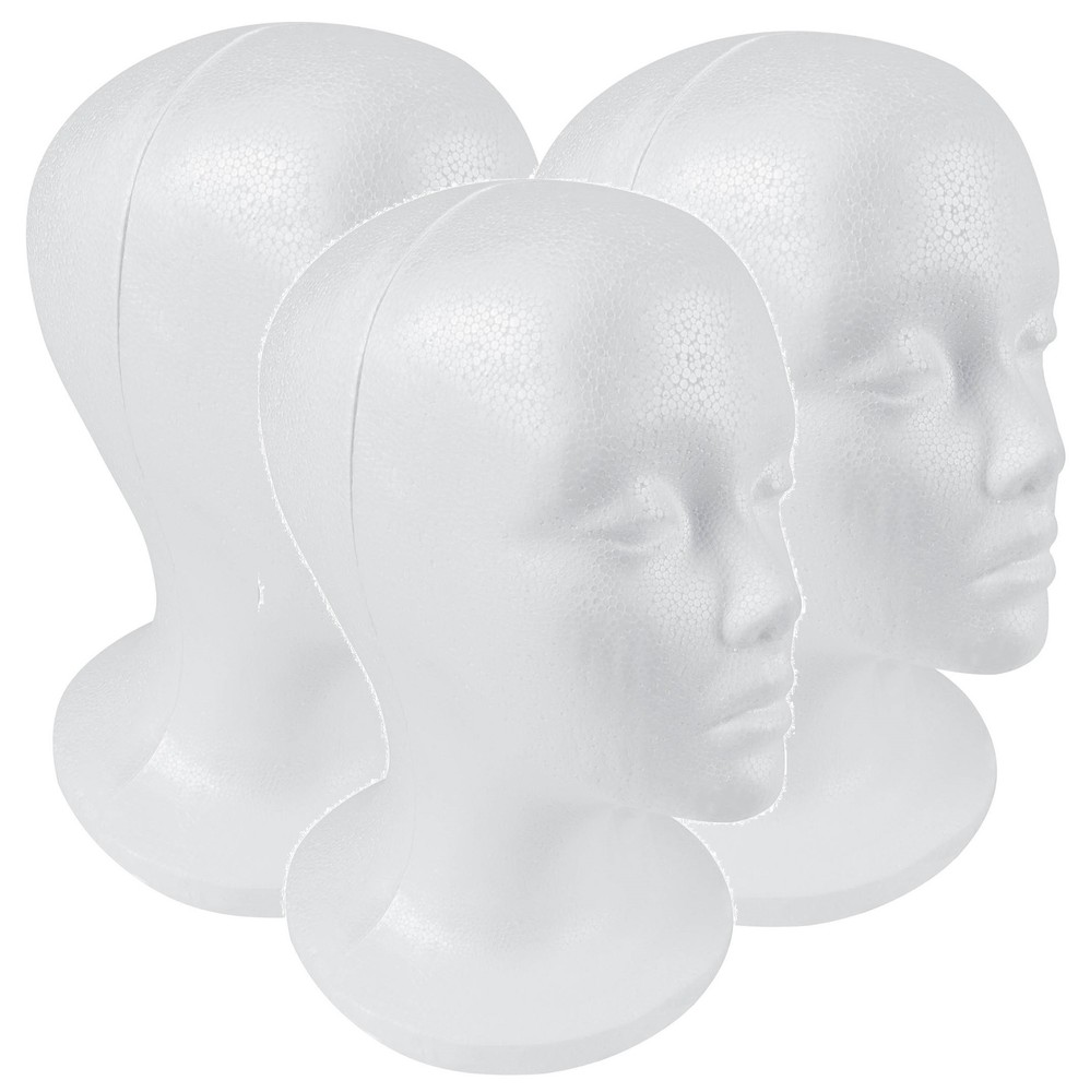 SHANY Styrofoam Model Heads/Hat Wig Foam Mannequin – 11″ Round base – 3 pieces