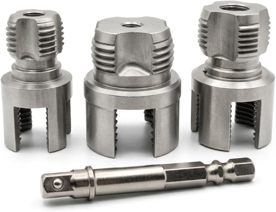 PVC Pipe Threader Set, 1/2 3/4 1 in, Pipe Threading Tool | Internal external PVC
