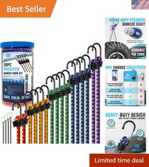 Assorted Lengths Heavy-Duty Bungee Cords – 20 Pcs for All Your Securing Needs