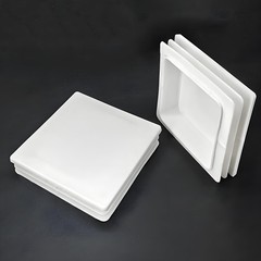 Square Plastic Black / White Blanking End Caps Tube Inserts Plug 100/ 150/ 200mm