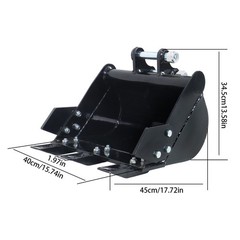 For 0.8-1.8 Ton Mini Excavator 400mm Trenching Bucket Attachment With Teeth US