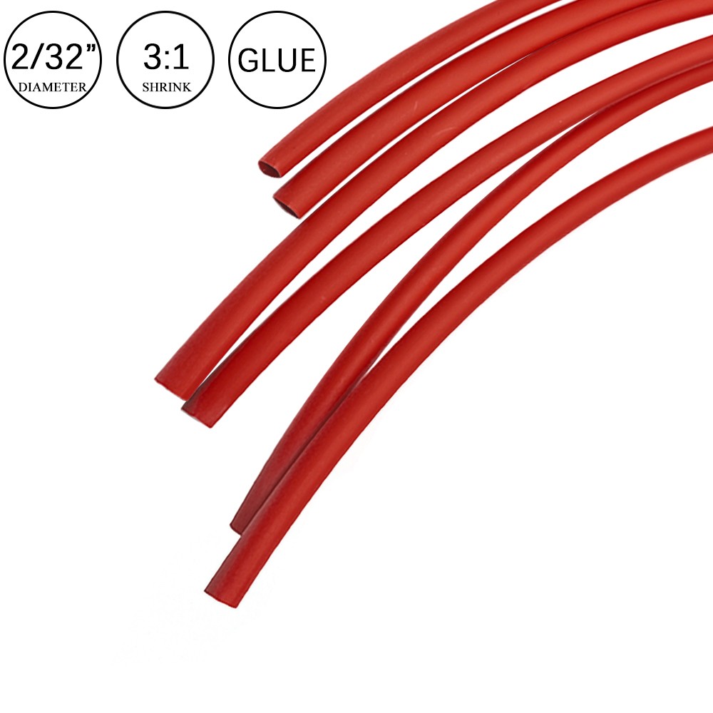 3:1 Heat Shrink Tubing Red Dual Wall Waterproof Glue Wires Wrap (SMALL SIZES)
