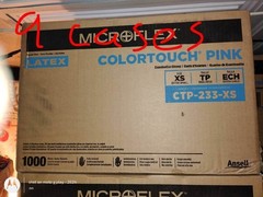 Microflex ColorTouch Pink Latex Exam Gloves Size XS Case of 1000 10 Boxes PPE…