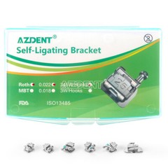 AZDENT Dental Ortho Self-ligating Brackets Mini Roth/MBT .022 Hook 3 4 5 Braces