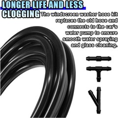 Car Windshield Washer Hose Kit, 4M/13Ft Rubber Washer Fluid Hose w Size: 31PCS